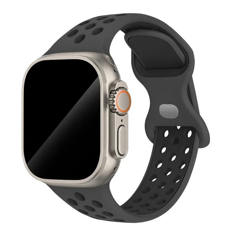 Sportliches Silikonarmband kompatibel mit Smartwatch 38-49 mm Modelle