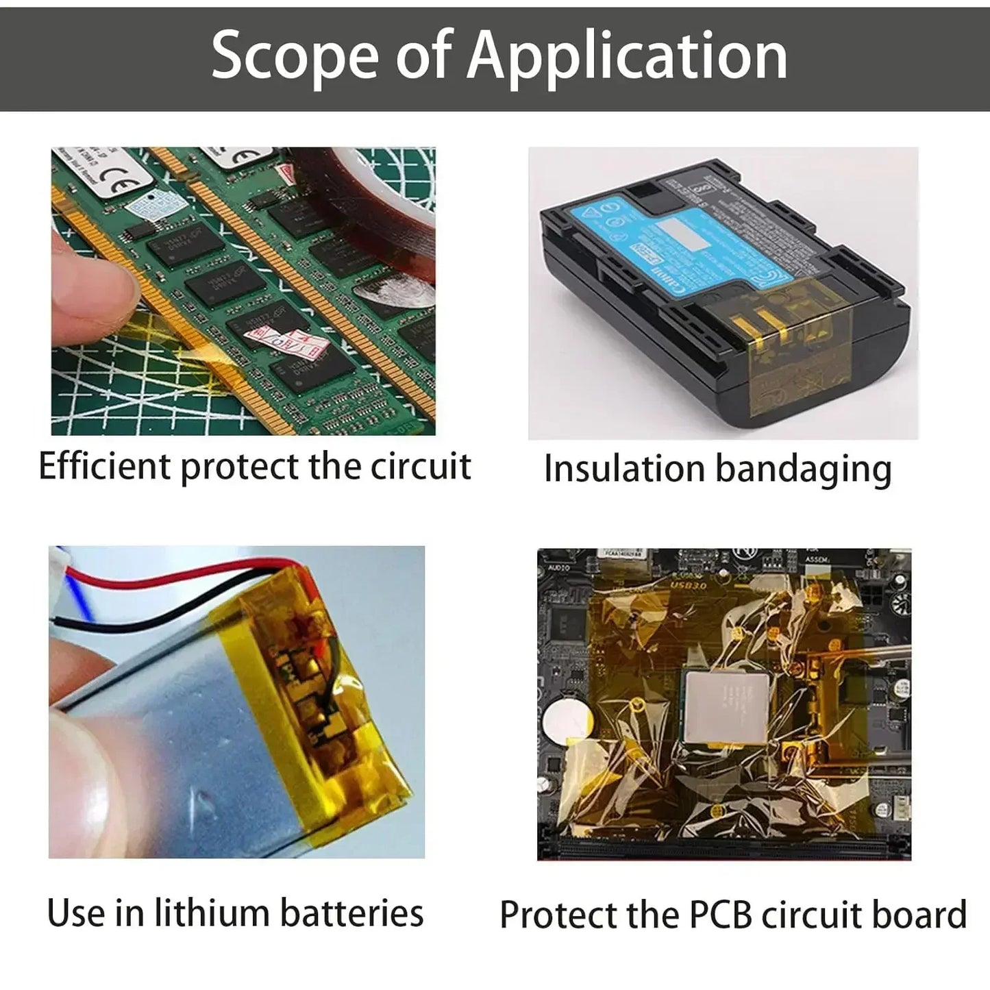Kapton Polyimid Klebeband Isolierband 5-40 mm Wärmebeständig Schutzband