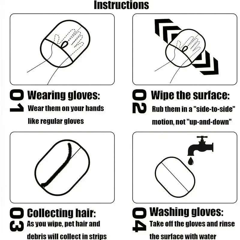 Statische Tierhaarentfernungshandschuhe für Hunde Katzen und Textilien