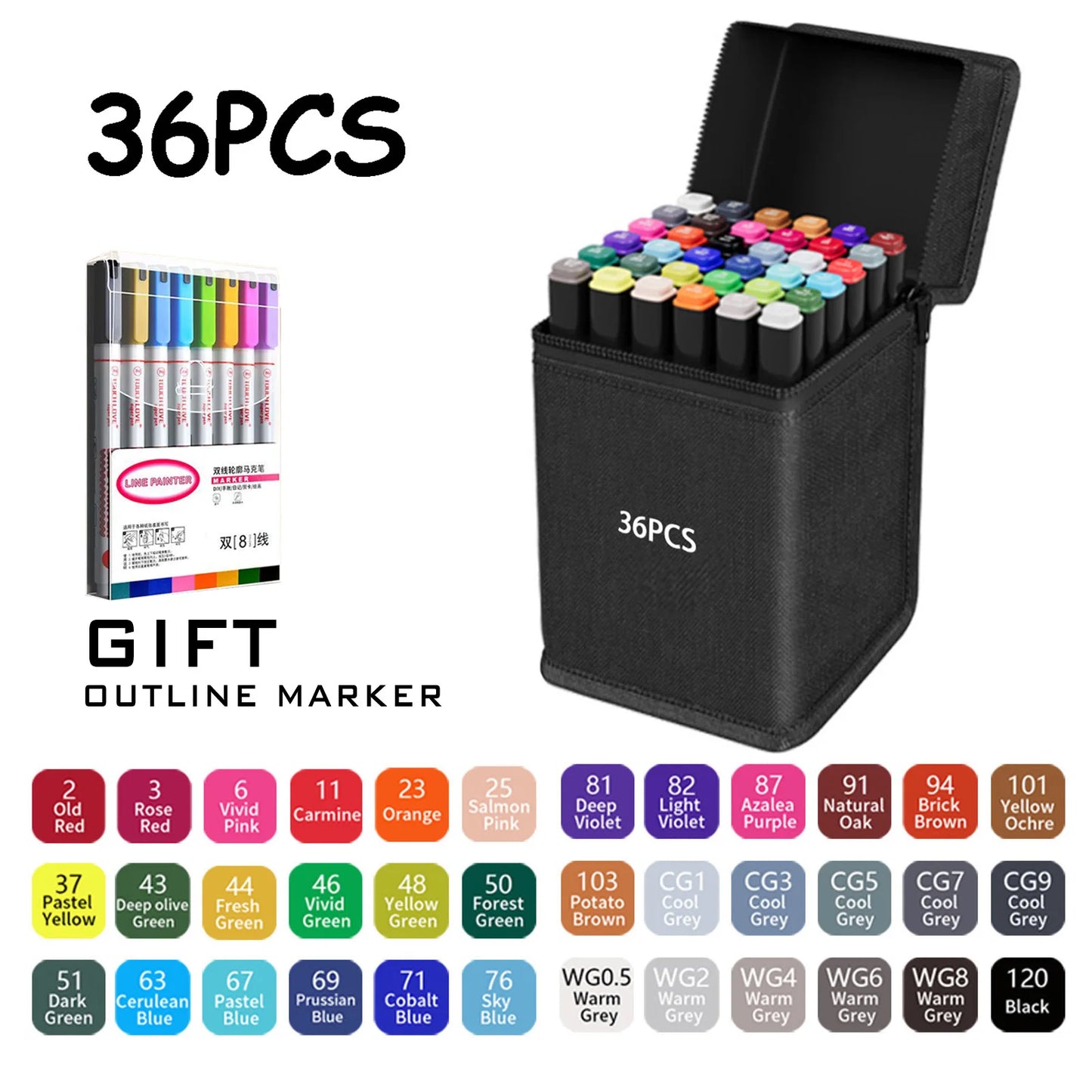 Doppelspitze Permanent Art Marker Set – 120 Farben für Zeichenkunst