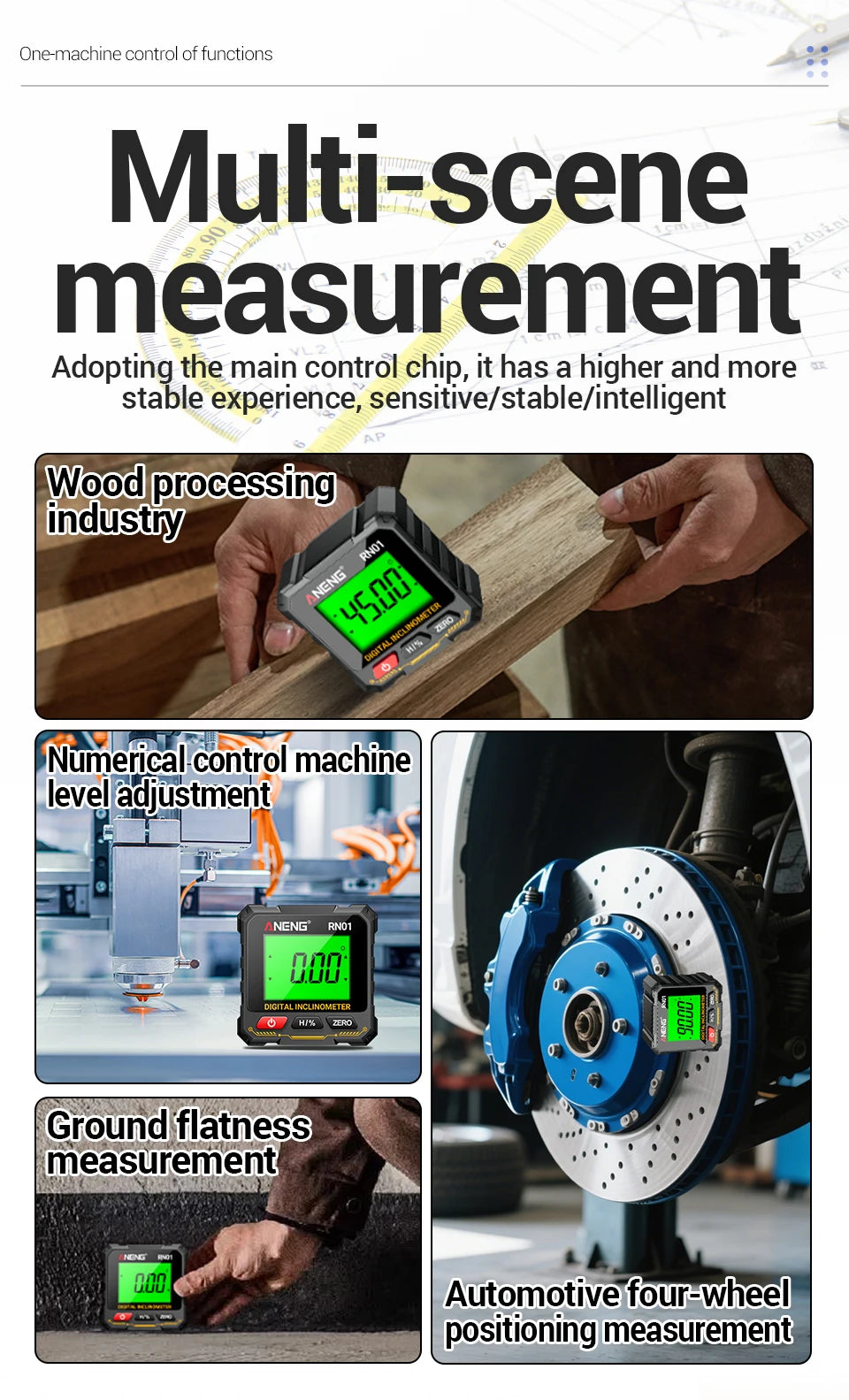 ANENG RN01 Mini Winkelmesser mit 360 Grad Neigungsmesser und Magnetfunktion-Yabubest - Home & More