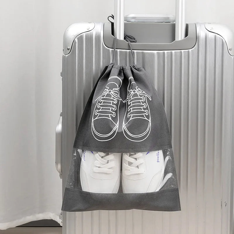 10er Pack Vlies Schuhbeutel staubdicht - feuchtigkeitsbeständig für Reise - Zuhause