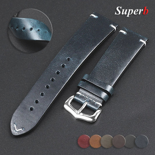 Vintage Ölwachs Lederarmband 18-24mm für Uhr und Smartwatch – Herren Damen