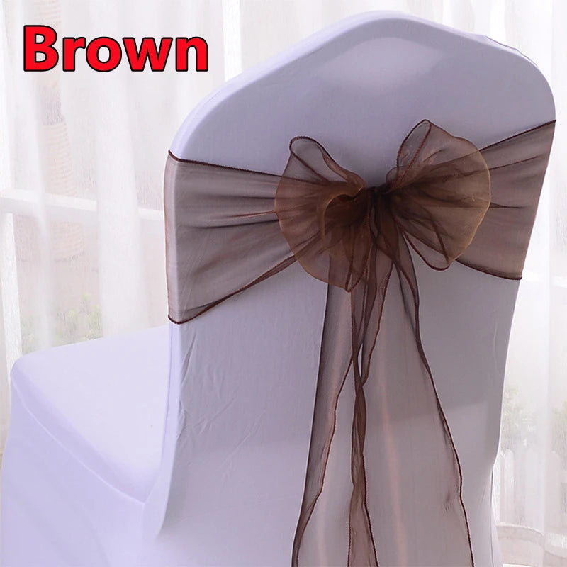 Elegante Organza Stuhlschärpen für Hochzeitsdekoration