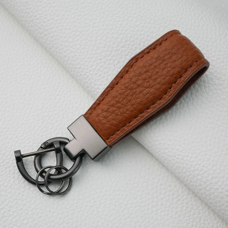 Luxus Leder Schlüsselanhänger Unisex Auto Schlüsselbund mit Metallring
