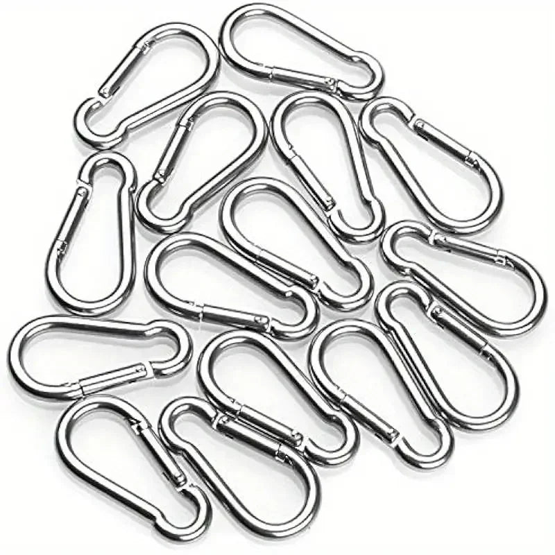Leichter Mini-Karabiner aus Aluminium mit D-Ring - Federclip – silber, vielseitig