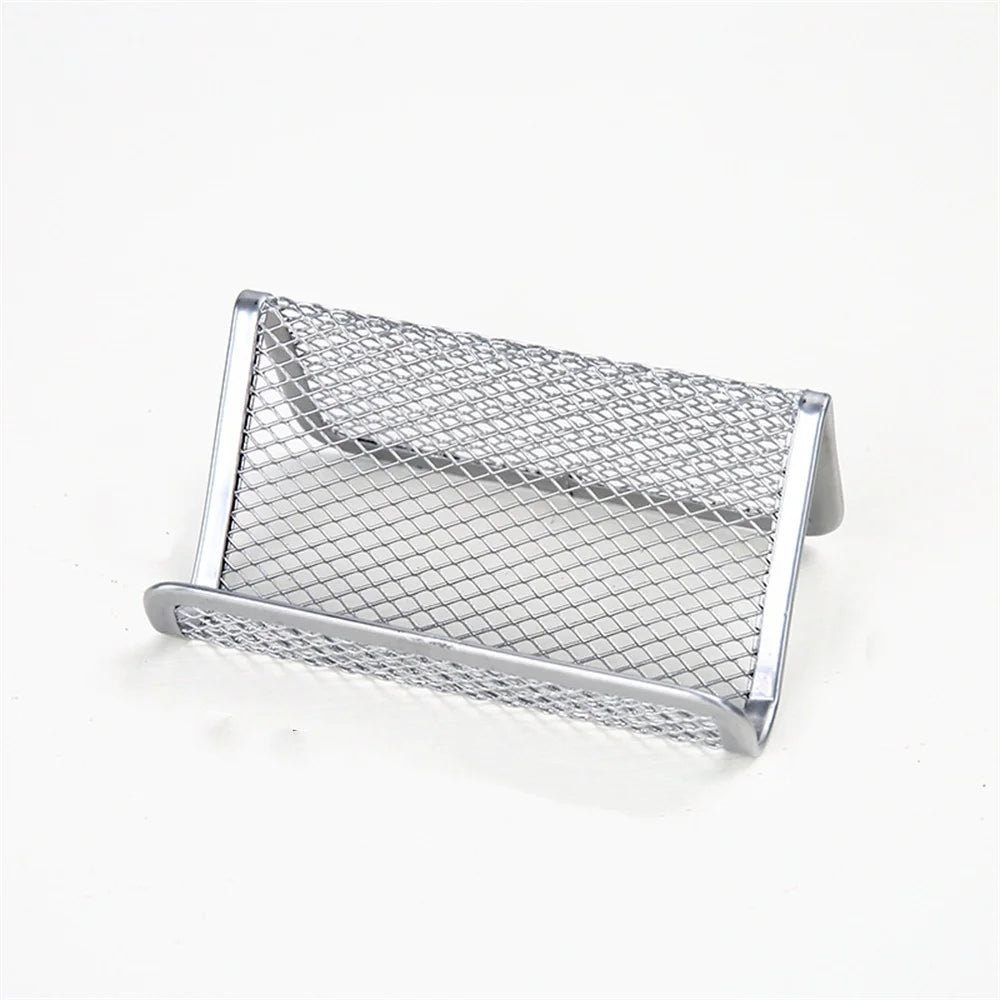 Schwarzer Metall Visitenkartenhalter und Desktop Organizer für Büro