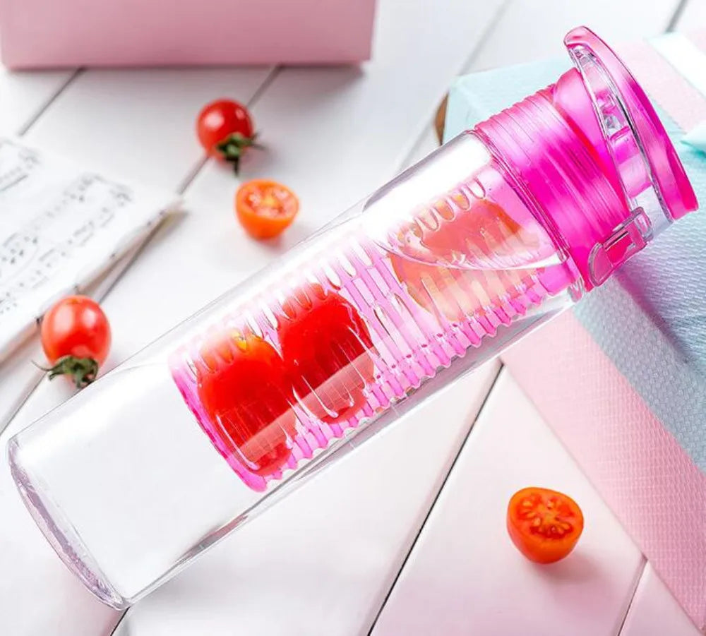 700 ml Trinkflasche mit Fruchteinsatz Sport Wasserflasche Camping Reise
