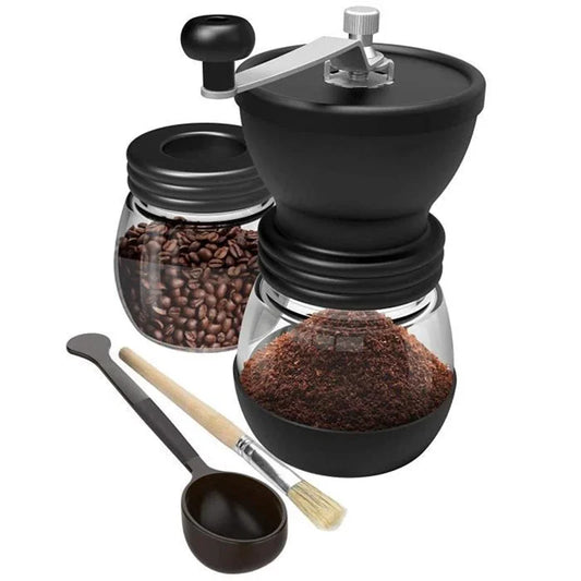 Tragbare manuelle Kaffeemühle mit verstellbarer Keramikmahlfunktion