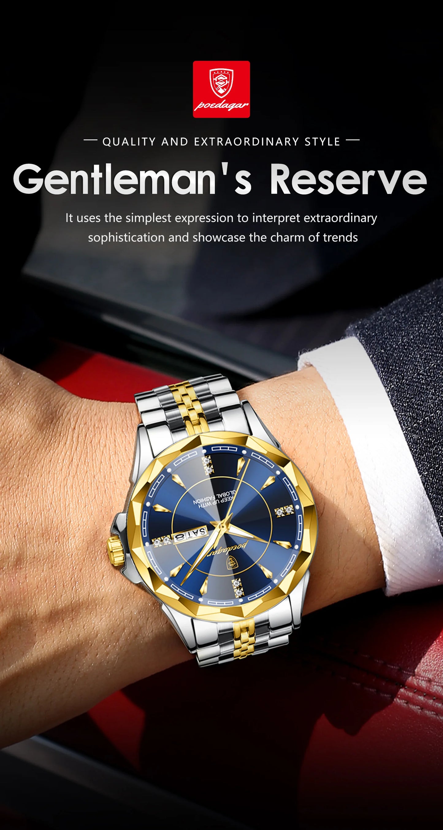 Luxus Herren Quarzuhr Wasserdicht Edelstahl Business Armbanduhr