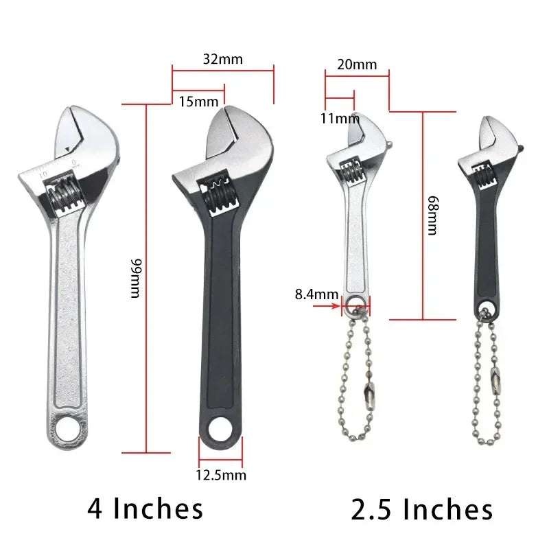 Mini verstellbarer Maulschlüssel aus Edelstahl 2.5 und 4 Zoll Werkzeugset