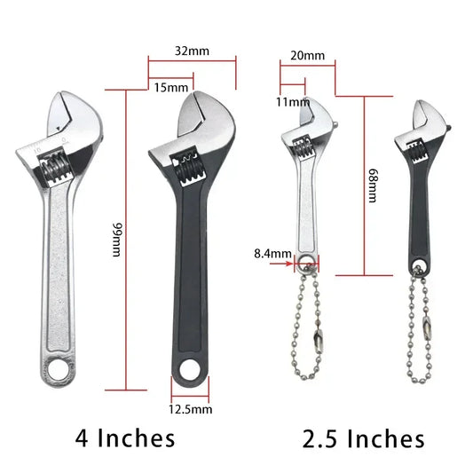 Mini verstellbarer Maulschlüssel aus Edelstahl 2.5 und 4 Zoll Werkzeugset