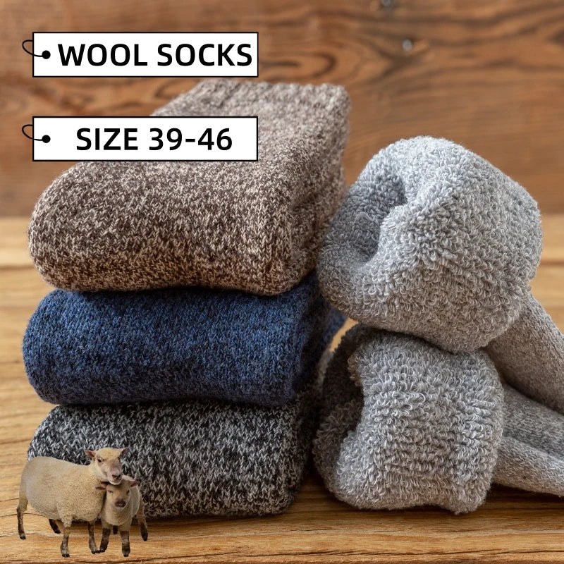 Dicke warme Merino Wollsocken für Männer im 3er Pack