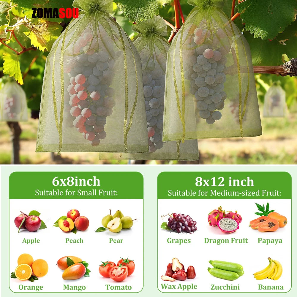 Schutznetz Taschen für Obst und Gemüse zur Ernte