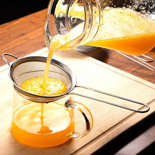 3 teiliges Feinmaschiges Edelstahl Sieb Set mit Griff