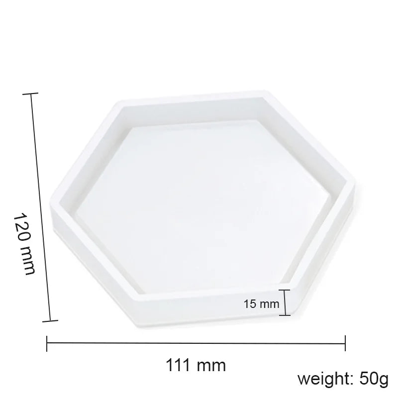 Silikon Formen Set für DIY Untersetzer Quadrat Rund Sechseck