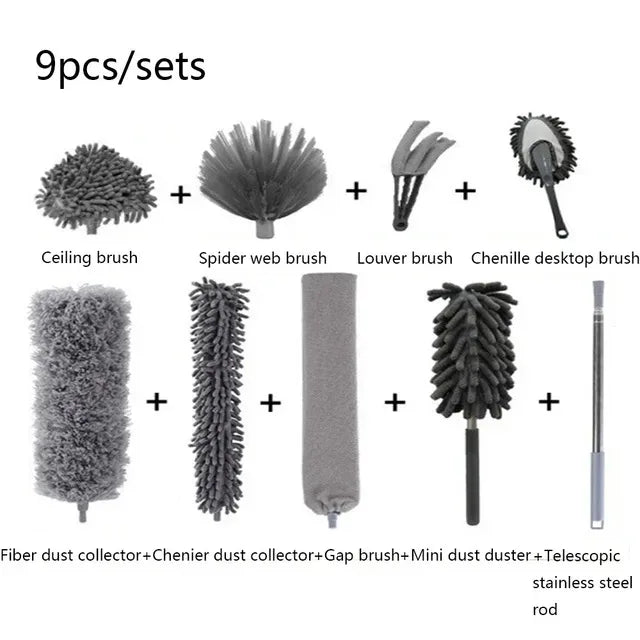 Mikrofaser Staubtuch mit ausziehbarem langen Stiel für Reinigung Zuhause