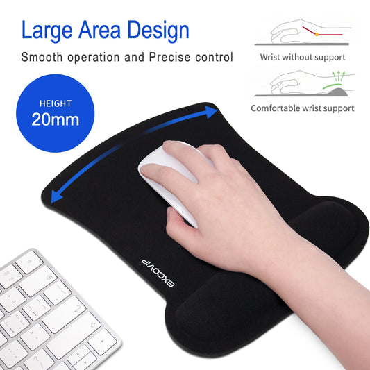 Ergonomisches Mauspad mit Memory-Schaum Handgelenkstütze rutschfest 250x205mm