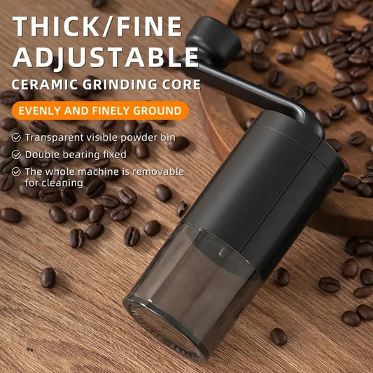 Manuelle Kaffeemühle tragbar mit verstellbarem Mahlgrad für Zuhause und Outdoor