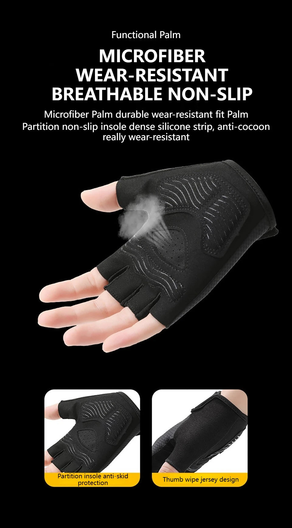 Fahrradhandschuhe halber Finger atmungsaktiv – MTB & Rennrad-Yabubest - Home & More