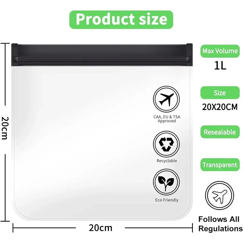 2er Set transparente, wasserdichte Reise Kosmetiktaschen