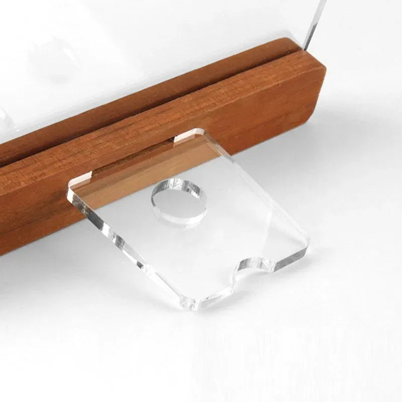 Transparenter Acryl Fotorahmenhalter mit Holzsockel für A4 A5 A6 Formate
