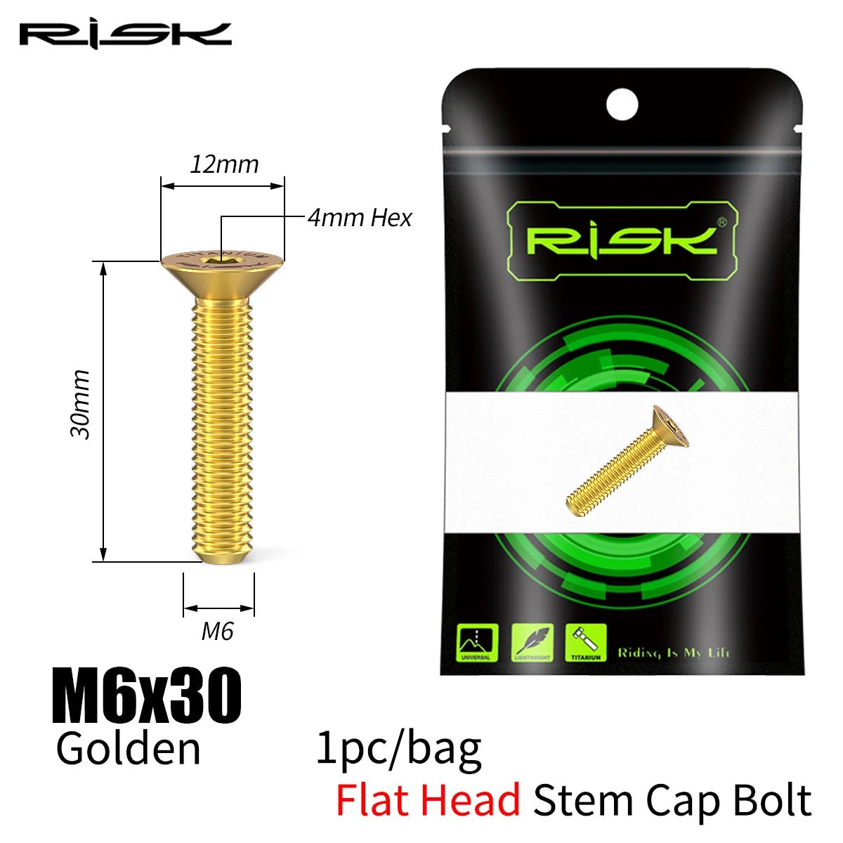 Fahrrad Titan Bolzen Schrauben M6x30-50 für Headset Vorbau Bremssattel