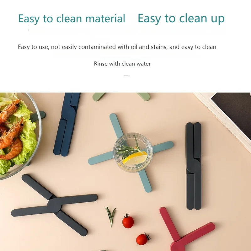 Faltbare Silikon Hitzeunterlage X-Form – Rutschfester Küchenschutz