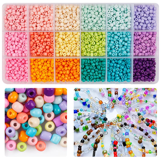 18 Farben 4mm Glasperlen Sets für DIY Schmuck Freundschaft Armbänder