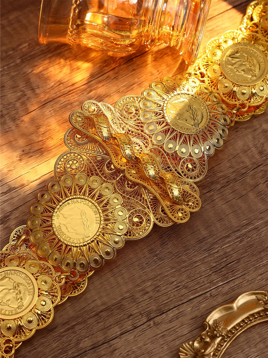 Arabischer Damen-Abaya-Gürtel, vergoldet, hohl, im Palast-Vintage-Stil, für Ramadan-Festivals, Taillenkette, Kleidungszubehör-Yabubest - Home & More