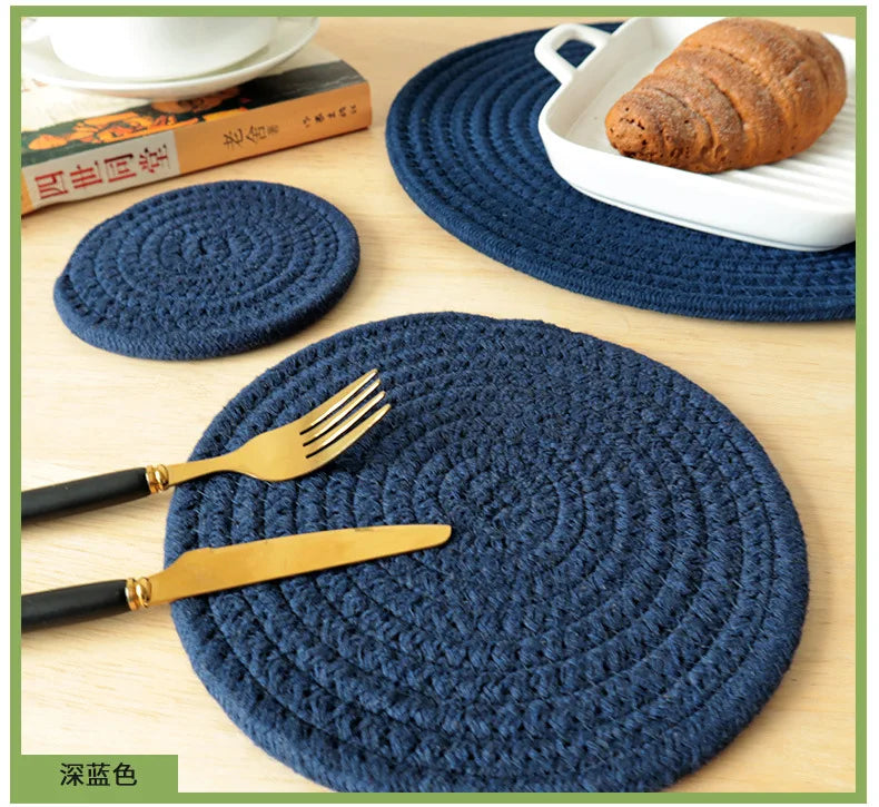 Seil Gewebtes Tischset Baumwolle, Isolierend, fuer Esstisch Kuech