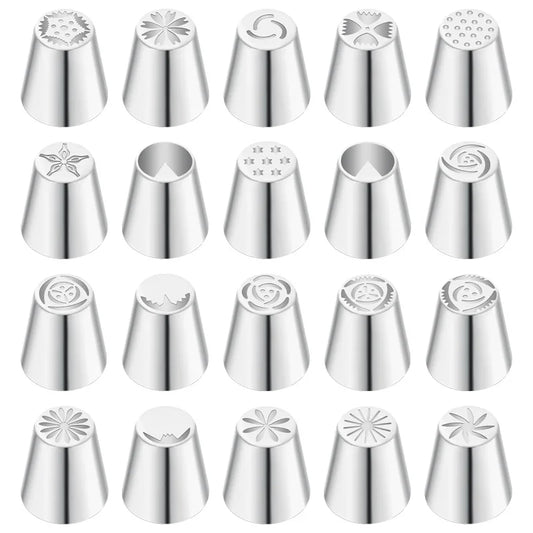 Premium Edelstahl Spritztüllen Set – 30+ Backdüsen für kreative Gebäck-Deko