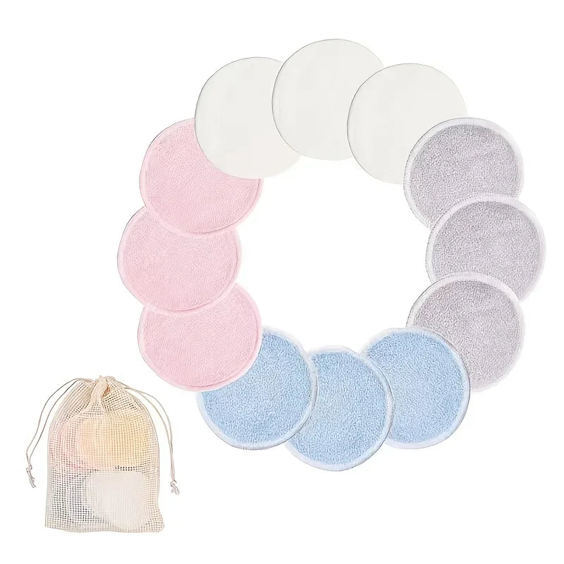 12er Set Wiederverwendbare Runde Baumwolle Make Up Entferner Pads