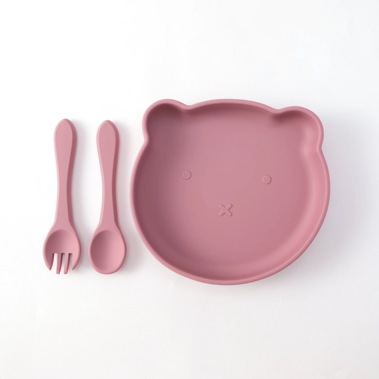 3-teiliges Babygeschirr Set mit Saugnäpfen Löffel und Gabel BPA-frei