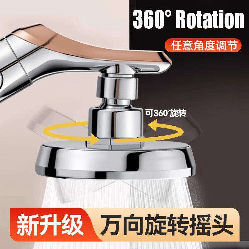 Hochdruck Dusche Kopf mit Stopptaste Wasser Sparend Handbrause Silber