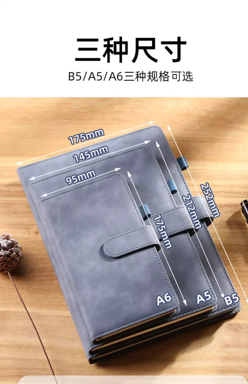 Business-Notizbuch A5 mit Lederbindung – individualisierbar-Yabubest - Home & More