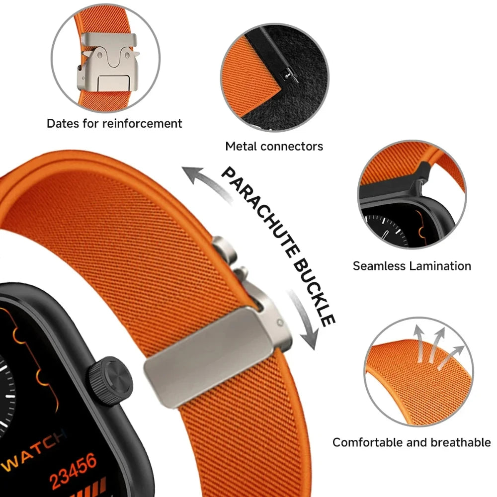 Robustes Nylon-Fallschirmschlaufenarmband für Smartwatches-Yabubestshop