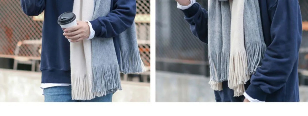 Warmer gestrickter Herrenschal für kalte Wintertage