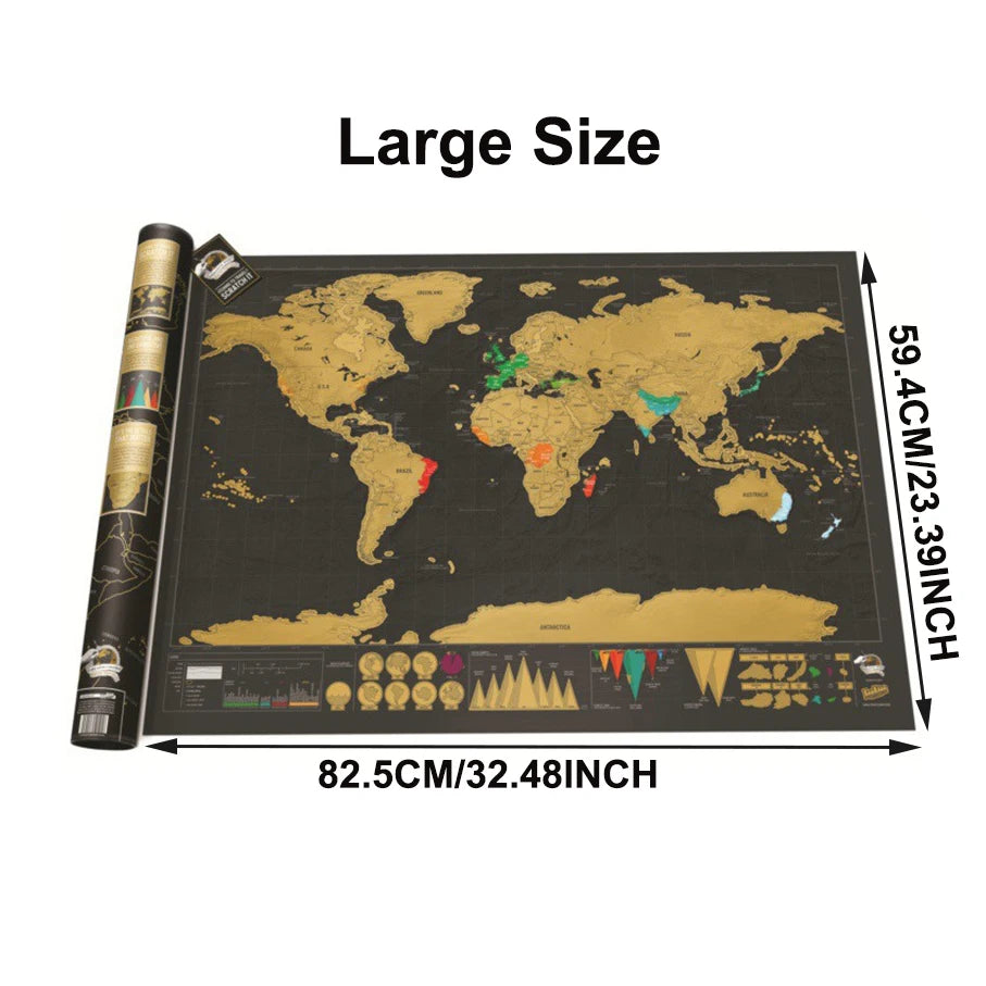 X Large Rubbel Weltkarte für interaktive Reiseerlebnisse
