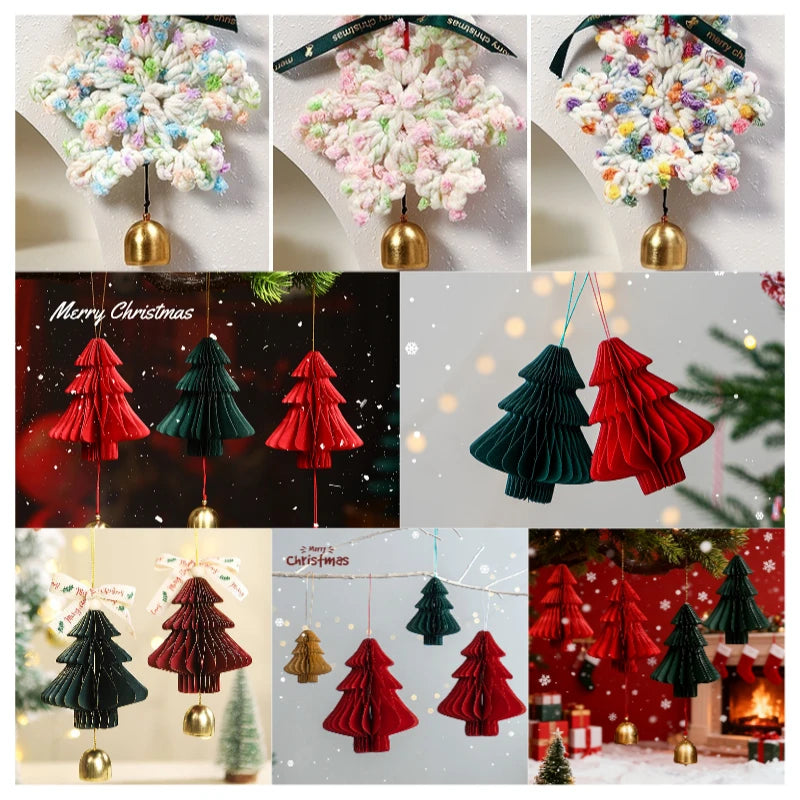 Gehäkelter Weihnachtsbaum Anhänger aus Textil für festliche Deko