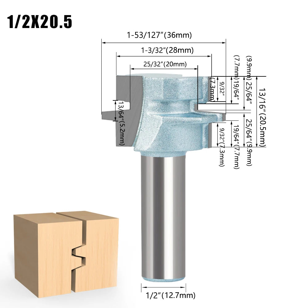 Holz Fräser 8mm und 12mm 1/2 Schaft - Präzises Trimmen und Zapfenfräsen