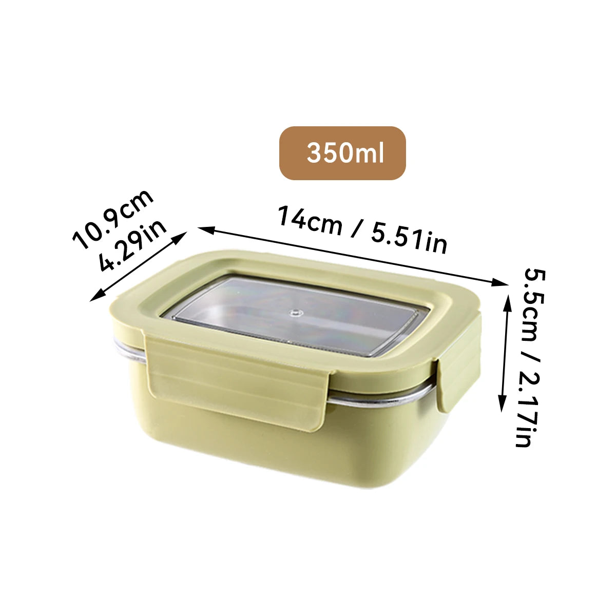304 Edelstahl Geteilte Lunchbox – Mikrowelle, Dicht, für Schule & Büro
