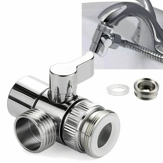 3-Wege Wasserhahn Umstellventil M22/M24 Adapter für Küche Bad Bidet Dusche