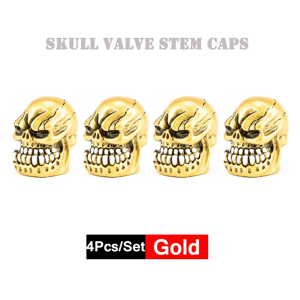 4er Set Totenkopf Ventilkappen Universal Staubdichte Reifenventilkappen
