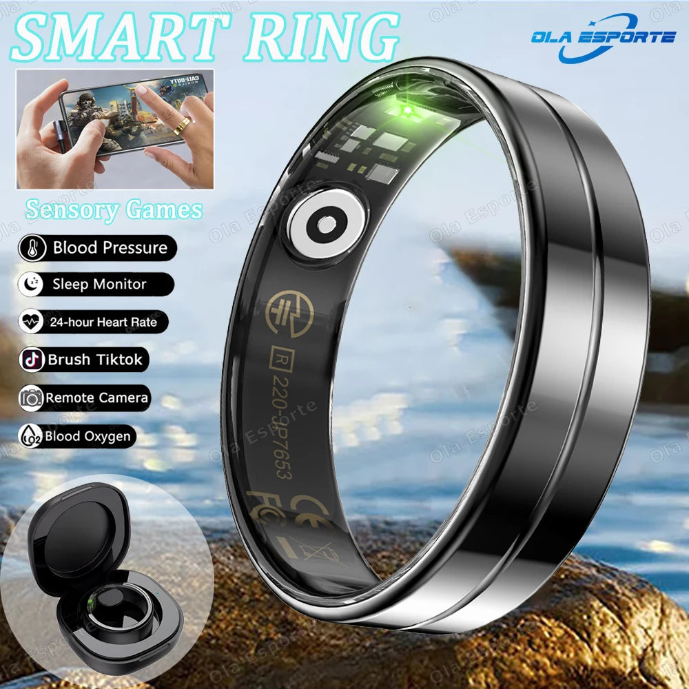 Wasserdichter Smart Ring mit Herzfrequenz und Blutdruck Sensor