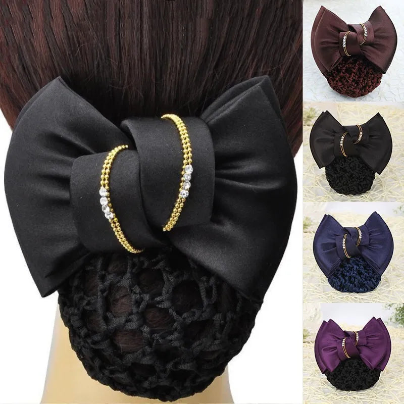 Elegante Satin Haarspange mit Netz für sicheren Halt – 11x9 cm Accessoire