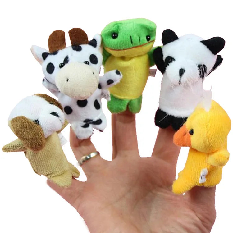 10-teiliges Set Plüsch Fingerpuppen Cartoon Tiere weiche Kinderpuppen