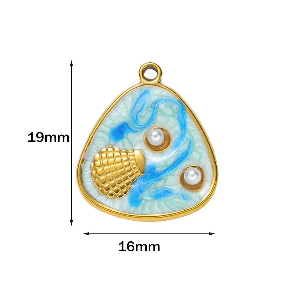 5-teiliges Edelstahl Charms Set Seestern golden für Schmuck DIY