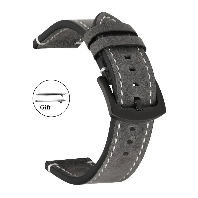 Retro-Uhrenarmband aus Kalbsleder in verschiedenen Bandbreiten 18-24 mm