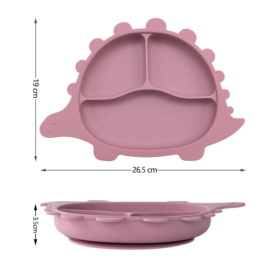 Silikon Dinosaurier Kinder Geschirr Saugplatten BPA frei Baby Teller